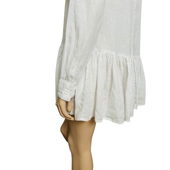 Claudio Milano 100% Linen Tunic Italian Style Button Down Shirt Dress Size Small - Picture 7 of 12